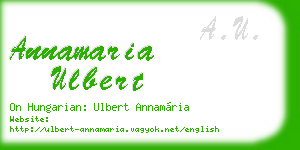 annamaria ulbert business card